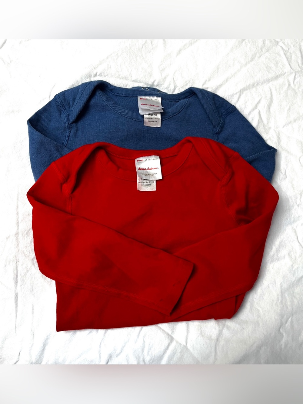 Pair of Hanna Andersson Unisex Long-Sleeve Onsies